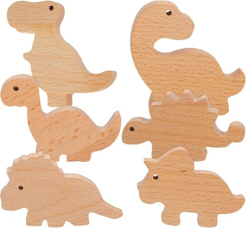 Veemoon 6pcs Wooden Dinosaur Cabinet Knobs with Screws, Nursery Drawer Handles Animal Pulls for ’ Room Dresser, Decorative Wood Knobs for Bedroom Furniture in Saudi Arabia