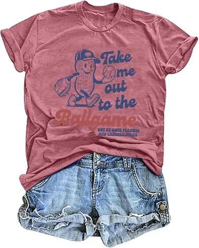 Take Me Out to The Ballgame Shirts for Women Baseball Tshirt in Saudi Arabia