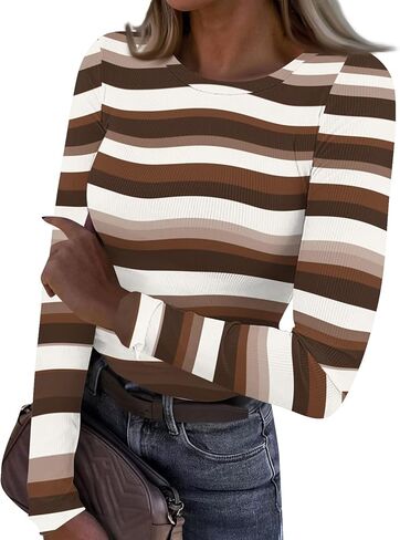 Basic Long Sleeve Shirts for Women Slim Fit Ireland Clover Print Tops Tight Cute Heart Pattern Going Out Tops in Saudi Arabia