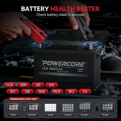 مشبك اختبار بطارية BT900 اللاسلكي من iCarsoft، 100-2000 CCA تحميل 9V-30V مشبك اختبار بطارية السيارة مع اختبار البطارية/اختبار التدوير/اختبار الشحن لسيارة شاحنة دراجة نارية ATV SUV قارب يخت in Saudi Arabia