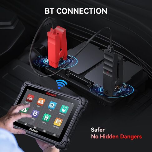مشبك اختبار بطارية BT900 اللاسلكي من iCarsoft، 100-2000 CCA تحميل 9V-30V مشبك اختبار بطارية السيارة مع اختبار البطارية/اختبار التدوير/اختبار الشحن لسيارة شاحنة دراجة نارية ATV SUV قارب يخت in Saudi Arabia
