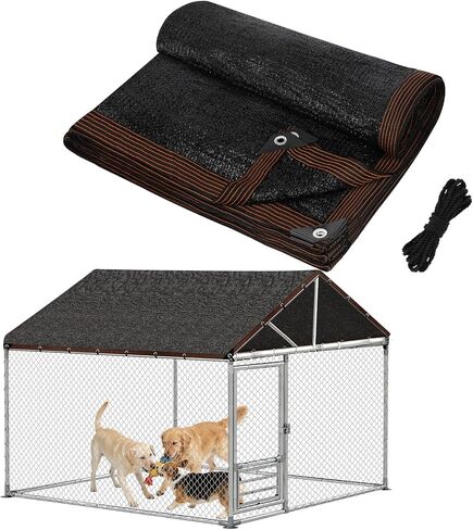 MEWTOGO 95% High Density Dog Kennel Shade Cover - 10x10ft Mesh Shade Cloth in Kuwait