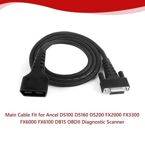 JUTA Main Cable Fit for Ancel FX2000 FX3300 FX6000 FX6100 DB15 OBD2 Diagnostic Scanner 16-PIN Male to 15-PIN Female OBDII Test Replacement Cable Connector Adapter - 3.9ft/120cm in Kuwait
