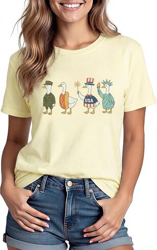 You Look Like 4th of July Makes Me Want A Hot Dog Real Bad Shirts Women USA Tshirt Patriotic V Neck Tee Tops in Saudi Arabia