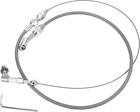 مجموعة كابلات خانق مضفرة من الفولاذ المقاوم للصدأ مقاس 24 بوصة، كابلات تسريع قابلة للتعديل مع تركيبات وطويق من الألومنيوم، استبدال كابل خانق عالمي متوافق مع معظم المركبات in Kuwait