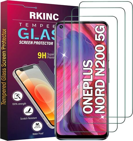 RKINC Screen Protector [3-Pack] for OnePlus 9 / OnePlus 9 5G, Tempered Glass Film Screen Protector, 0.33mm [LifetimeWarranty][Bubble-Free][Anti-Scratch][Anti-Shatter] in Saudi Arabia