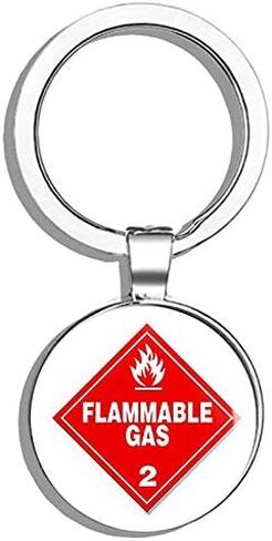 RED Diamond غاز قابل للاشتعال 2 (سلامة الأعمال) سلسلة مفاتيح معدنية مستديرة معدنية in Saudi Arabia