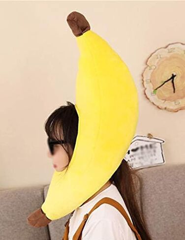 Banana hat animal costume accessories cap funny gift halloween easter party birthday christmas head cover mask headgear hood headpiece clothing kids adult children women cosplay in Saudi Arabia