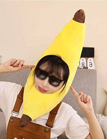 Banana hat animal costume accessories cap funny gift halloween easter party birthday christmas head cover mask headgear hood headpiece clothing kids adult children women cosplay in Saudi Arabia