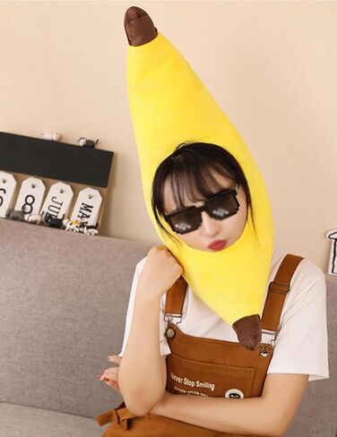 Banana hat animal costume accessories cap funny gift halloween easter party birthday christmas head cover mask headgear hood headpiece clothing kids adult children women cosplay in Saudi Arabia