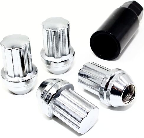 Set of 4 Veritek 14x1.5mm 1.8 Inch 22mm Key Hex Chrome Large Acorn Conical Seat Anti Theft Security Wheel Locks for Buick Cadillac Chevy Chevrolet GMC Factory Wheels VPE-NFD-L in Saudi Arabia