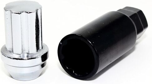 Set of 4 Veritek 14x1.5mm 1.8 Inch 22mm Key Hex Chrome Large Acorn Conical Seat Anti Theft Security Wheel Locks for Buick Cadillac Chevy Chevrolet GMC Factory Wheels VPE-NFD-L in Saudi Arabia