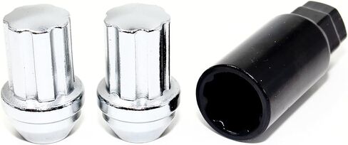 Set of 4 Veritek 14x1.5mm 1.8 Inch 22mm Key Hex Chrome Large Acorn Conical Seat Anti Theft Security Wheel Locks for Buick Cadillac Chevy Chevrolet GMC Factory Wheels VPE-NFD-L in Saudi Arabia