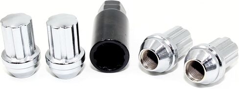 Set of 4 Veritek 14x1.5mm 1.8 Inch 22mm Key Hex Chrome Large Acorn Conical Seat Anti Theft Security Wheel Locks for Buick Cadillac Chevy Chevrolet GMC Factory Wheels VPE-NFD-L in Saudi Arabia