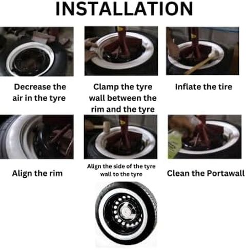 PORTAWALL 12' إطار جانبي أبيض للحائط Portawall Topper مجموعة من 4 حلقات إطار مطاطية. غطاء إطار جداري أبيض لعربة الجولف. in Kuwait