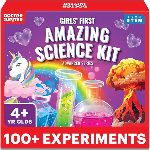 Doctor Jupiter Girls 'Ultimate Science Kit للفتيات الذين تتراوح أعمارهم بين 8-12 | أفكار هدايا عيد ميلاد للفتيات من 8-9-10-11-12 سنة | STEM التعلم واللعب التعليمي | أكثر من 50 تجربة سلسلة بداية in Kuwait