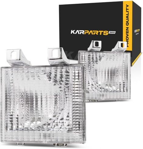 KarParts360 لـ 1983-1988 Chevy Blazer زوج أضواء الحديقة/الإشارة للسائق ووحدة جانب الركاب مع مصابيح أمامية رباعية GM2520110 GM2521110 - يستبدل 918045 918046 in Saudi Arabia