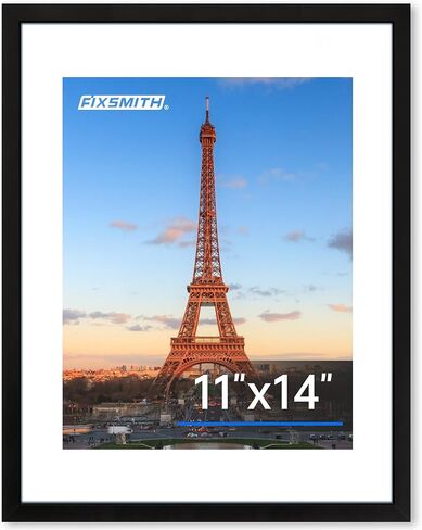 FIXSMITH 11x14 Picture Frame 1 Pack, Photo Frame with HD Plexiglass, Display Pictures 8x10 with Mat or 11x14 Without Mat, Black Picture Frames Collage Wall Decor, Gallary Wall Frame in Kuwait