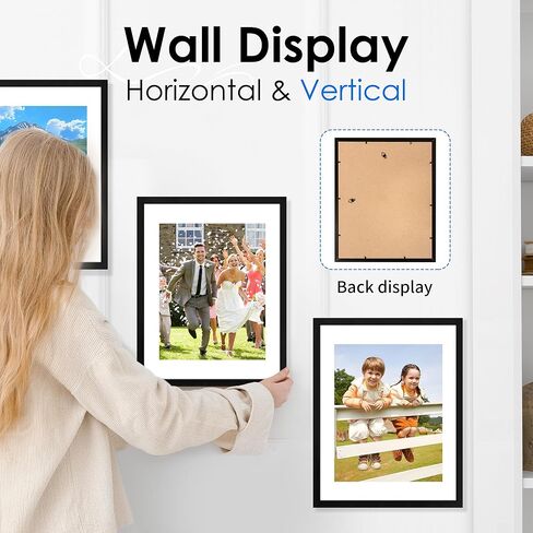 FIXSMITH 11x14 Picture Frame 1 Pack, Photo Frame with HD Plexiglass, Display Pictures 8x10 with Mat or 11x14 Without Mat, Black Picture Frames Collage Wall Decor, Gallary Wall Frame in Kuwait