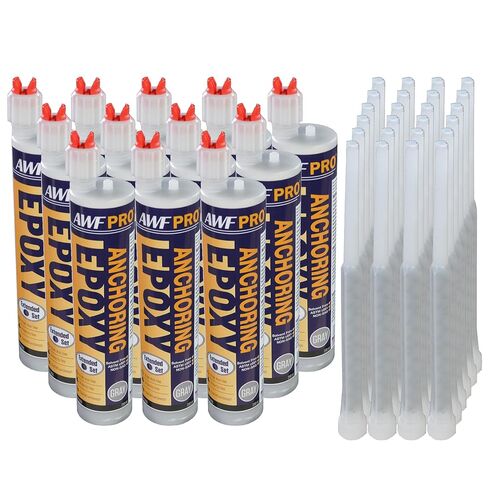 AWF PRO مجموعة ممتدة مكونة من مكونين من الإيبوكسي 20.2 أونصة، لاصق عالي القوة لتثبيت وربط القضبان والقضبان الملولبة في الخرسانة غير المتشققة، مقاوم للمواد الكيميائية، رمادي in Kuwait
