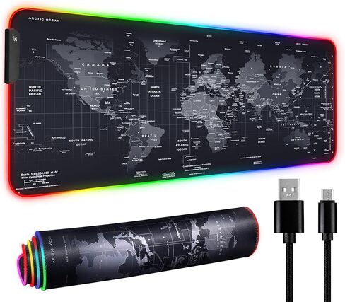 لوحة ماوس LED مقاس 31 بوصة × 12 بوصة، لوحة ماوس كبيرة للألعاب، بساط ماوس LED للتحكم باللمس مع 11 وضع إضاءة للرياضات الإلكترونية، مثالية للاعبين وإعداد المكتب (MAP) in Saudi Arabia