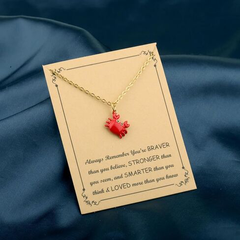 BNQL Crab Necklace for Women Crab Lover Gift Sea Animal Lover Gifts Beach Vacation Souvenir Gifts Beach Necklaces Jewelry Gift in Saudi Arabia