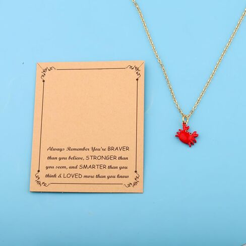 BNQL Crab Necklace for Women Crab Lover Gift Sea Animal Lover Gifts Beach Vacation Souvenir Gifts Beach Necklaces Jewelry Gift in Saudi Arabia