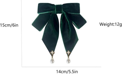 Vintage Velvet Ladies Bow Pre-Tied Brooch for Women Elegant Shell Pearl Charms Drop Ribbon Neck Tie Brooches Lapel Pins Dainty Christmas Wedding Prom Party Costume Bow Tie Dress Accessories Gift in Saudi Arabia