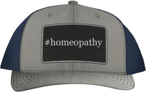 #Homeopathy - Leather Hashtag Black Patch Engraved Trucker Hat in Kuwait