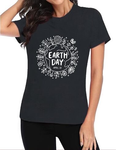 قمصان يوم الأرض للنساء: تي شيرت Happy Earth Day Save The Earth البيئي غير الرسمي in Kuwait