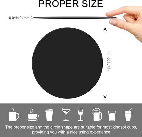 Disposable Paper Bar Coasters 400 Pcs Black 4 Inch Coasters for Drinks ，Absorbent & Non Slip for Bars, Restaurants, Family Gathering DIY Crafts Arts Wedding Use (Black) in Saudi Arabia