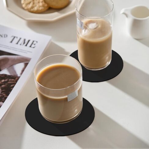 Disposable Paper Bar Coasters 400 Pcs Black 4 Inch Coasters for Drinks ，Absorbent & Non Slip for Bars, Restaurants, Family Gathering DIY Crafts Arts Wedding Use (Black) in Saudi Arabia