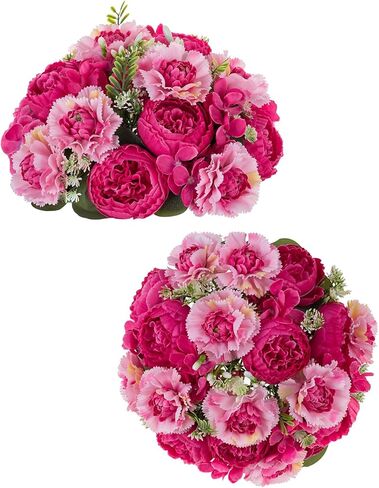 Peony Flower Centerpieces for Tables: Wedding Table Decorations Hot Pink Flower Balls Centerpieces for Engagement Cerebration Party Center Pieces 2 Packs for Valentine's Day in Saudi Arabia