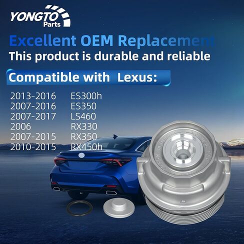 15620-31060 Oil Filter Housing Cap Compatible with Toyota Avalon Camry 4Runner Highlander RAV4 Sienna Tundra, Lexus RX350 ES300h LS460 w/Wrench Drain Plug Replace OE 04152YZZA1 1564331050 in Kuwait