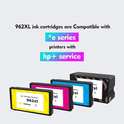 962XL Black Ink Cartridges for HP Printers OfficeJet Pro 9015e 9018e 9025e 9015 9018 9025 9020 9010 Series, Replacement HP962 HP 962 XL Black, Support e Series and HP+ | High Yield 2 Pack in Kuwait