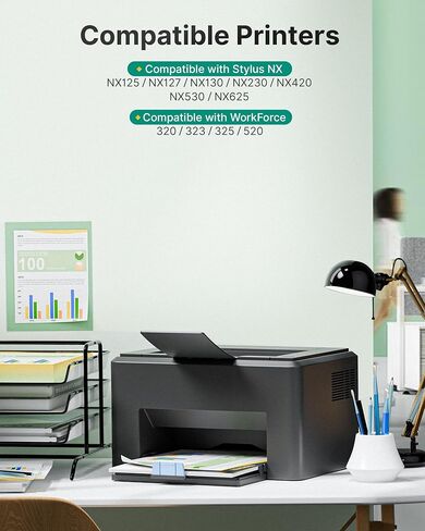 Remanufactured 125 Ink Cartridges Replacement for Epson 125 Ink Cartridges for Epson Stylus NX420 Ink Cartridges Epson 125 T125 Work for NX420 NX520 NX125 NX127 Workforce 320 323 325 Printer (5 Pack) in Kuwait