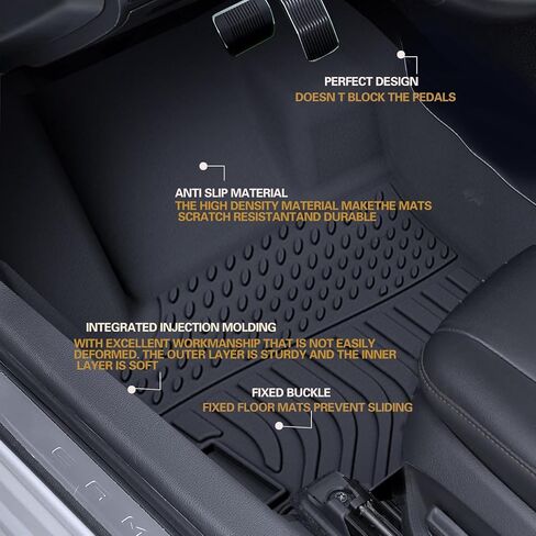 سجادات أرضية مطاطية لجميع الأحوال الجوية متوافقة مع 2016-2022 Toyota Prius، 2017-2022 Prius Prime - مجموعة بطانات سجادات أرضية السيارات مكونة من 3 قطع، أمامية وخلفية، أسود in Saudi Arabia