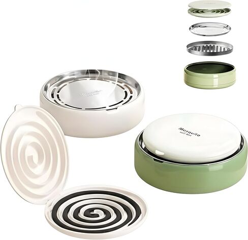 Mosquito Coil Holder with Coil Separator – Incense Holder, Incense Burner Holder, Decorative Intense Holders for Patio, Garden, Camping, and Indoor/Outdoor Use (White) in Saudi Arabia