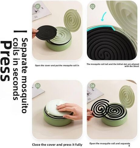 Mosquito Coil Holder with Coil Separator – Incense Holder, Incense Burner Holder, Decorative Intense Holders for Patio, Garden, Camping, and Indoor/Outdoor Use (White) in Saudi Arabia