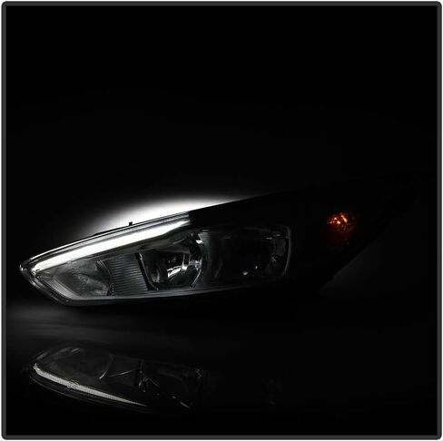 YeewellACANII - For [Halogen Type Chrome Housing w/LED DRL] 2015-2018 Ford Focus Headlight Headlamp Assembly Left Driver Side in Kuwait