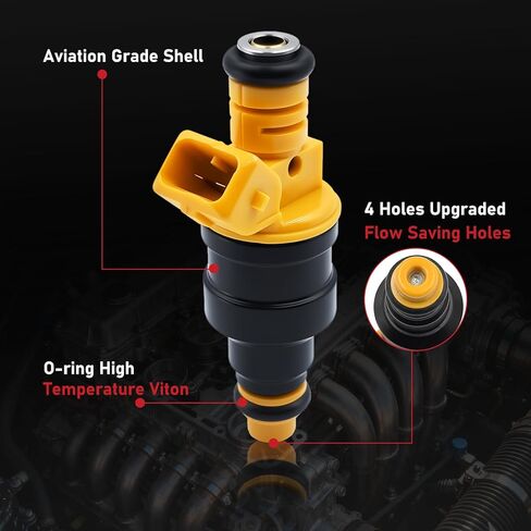 Fuel Injectors Set of 8 Compatible with Ford Lincoln Mercury Vehicles-4.6L 5.0L 5.4L 5.8L V8-F150 F250 F350 E150 E250 E350 Mustang Thunderbird Replace Part 0280150943 in Saudi Arabia