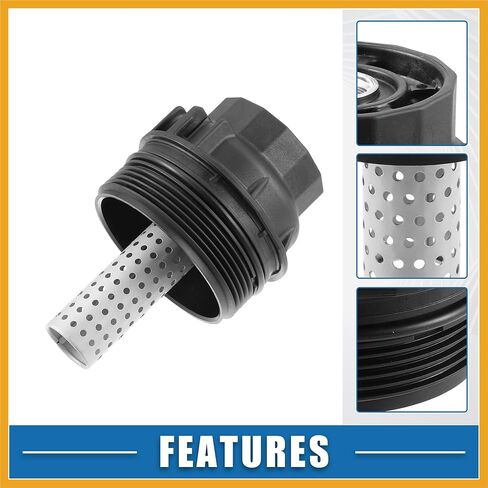 زيت المحرك مبيت مرشح التدفق العالي غطاء غطاء 156200S010 لتويوتا تندرا 2008-2021 البلاستيك معدن أسود فضي لهجة استبدال in Kuwait