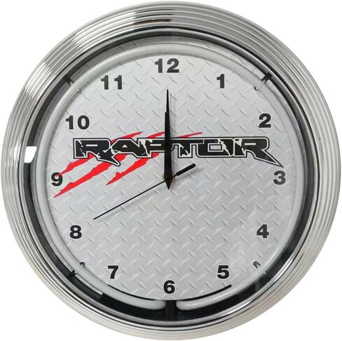 Blue Oval Industries Neonetics Red Neon Light Up Wall Clock 15" for Ford Ranger Bronco F-150 Raptor in Kuwait