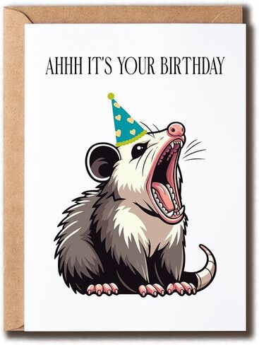 It's Your Birthday Card - Possum Birthday Card - Happy Birthday Card - Cute Possum Card - Opossum Birthday Card - Animal Card - Greeting Card in Saudi Arabia