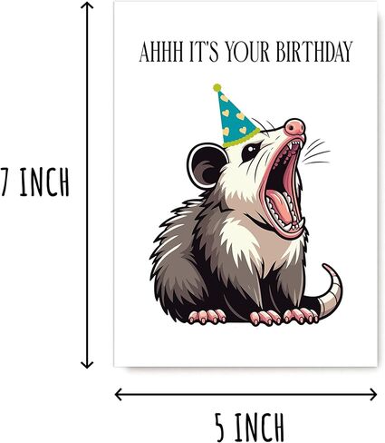 It's Your Birthday Card - Possum Birthday Card - Happy Birthday Card - Cute Possum Card - Opossum Birthday Card - Animal Card - Greeting Card in Saudi Arabia