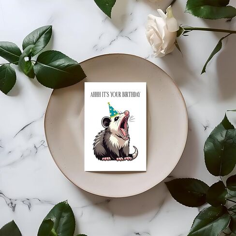 It's Your Birthday Card - Possum Birthday Card - Happy Birthday Card - Cute Possum Card - Opossum Birthday Card - Animal Card - Greeting Card in Saudi Arabia