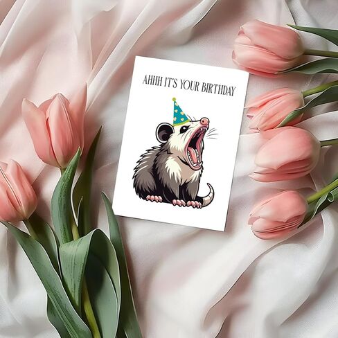 It's Your Birthday Card - Possum Birthday Card - Happy Birthday Card - Cute Possum Card - Opossum Birthday Card - Animal Card - Greeting Card in Saudi Arabia