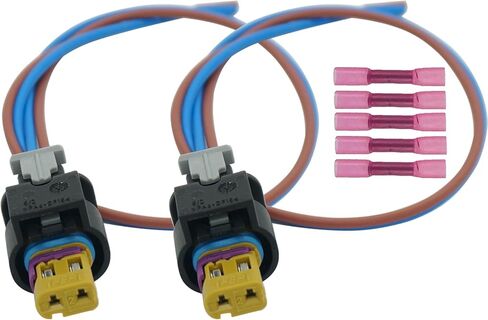 2 Pcs 2 Wires Fog Lamp Fog Light Connector Wiring Harness Pigtail Plug for VW Volkswagen GTI 2016-2020 Replaced OE# 07P973702 in Saudi Arabia