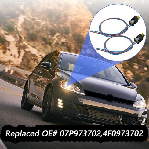 2 Pcs 2 Wires Fog Lamp Fog Light Connector Wiring Harness Pigtail Plug for VW Volkswagen GTI 2016-2020 Replaced OE# 07P973702 in Saudi Arabia
