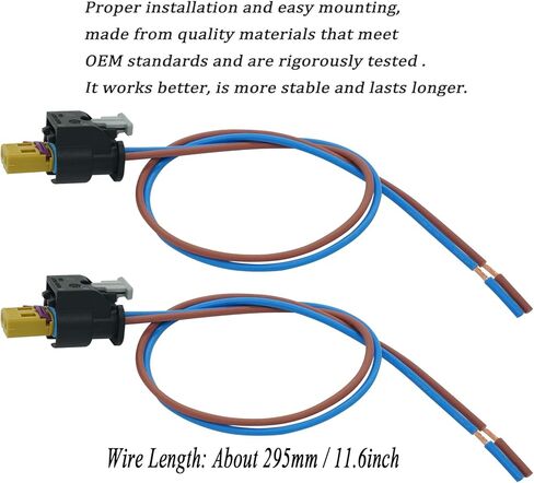 2 Pcs 2 Wires Fog Lamp Fog Light Connector Wiring Harness Pigtail Plug for VW Volkswagen GTI 2016-2020 Replaced OE# 07P973702 in Saudi Arabia